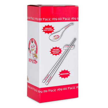 Lucky Nerm Chopstick and Spoon Set (White)