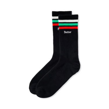 Stripe Socks Black (White/Green/Red)