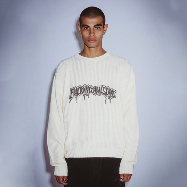 Fucking Awesome Drip Logo Sweater Cream 7Hills Store