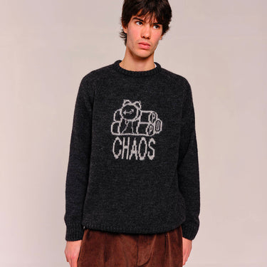 Knitted Chaos Crewneck (Anthracite)