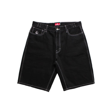 Baggie Color Denim Shorts (Black)