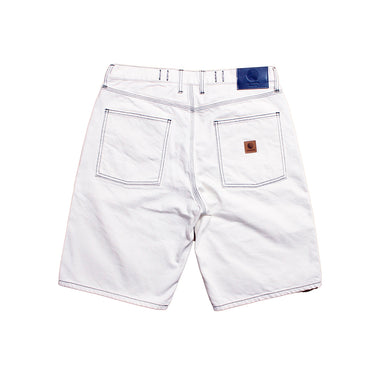 Baggie Color Denim Shorts (White)