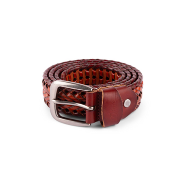 Braided Leather Belt (Caramel/brown)