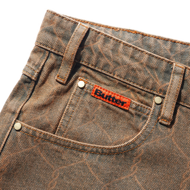Chain Link Denim Jeans (Washed Brown)