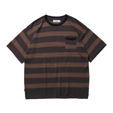 Modal Border Knit T-Shirt (Charcoal)