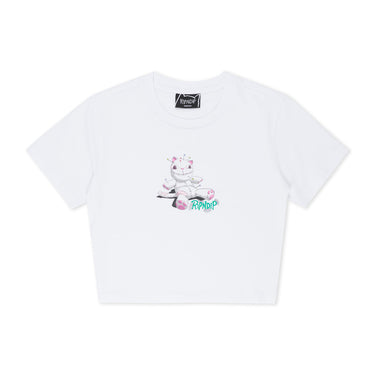 Travis Cropped Baby Tee (White)