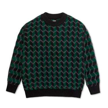Zig Zag Knit Sweater (Black/Dark Teal)
