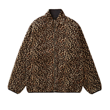 Reversible Fleece Jacket (Black/Leopard)