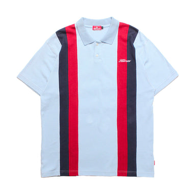 Double Striped Polo Shirt (Slate Blue)