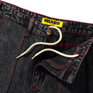 Breakdown Relaxed Denim Jeans (Acid Wash Black)