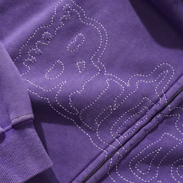 Breakdown Zip-Thru Hood (Washed Purple)