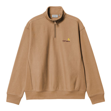 Half Zip American Script Sweatshirt (Peanut)