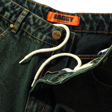 Lock Baggy Denim Jeans (Washed Ivy)