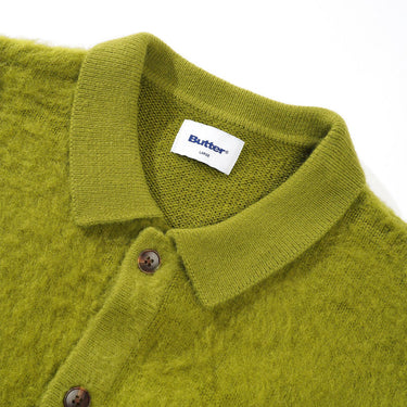 Mohair Button Up Knitted Shirt (Moss)