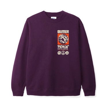 Butter Goods - Peace On Earth Crewneck (Eggplant)