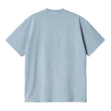 Duster Script T-Shirt (Misty Sky) garment dyed