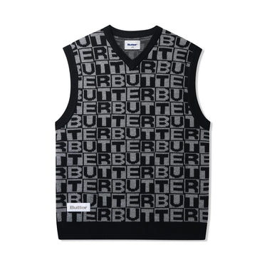 Tiles Knitted Vest (Black)