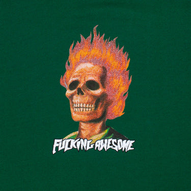 Flame Skull Hoodie Dark Green
